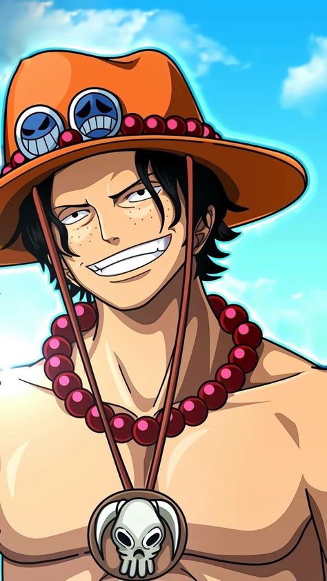 Ace One Piece Drawing, Ace From One Piece, Luffy Hat, Ace Wallpaper, Ace Anime, Ace One Piece, Ace And Luffy, One Piece Tattoos, One Piece Cartoon