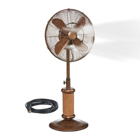 Outdoor Misting Fan, Art Deco Floor, Patio Fan, Misting Fan, Standing Fans, Stand Fan, Weathered Paint, Pedestal Fan, Outdoor Fan