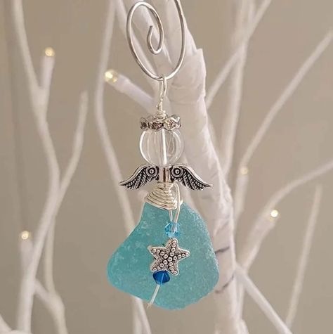 PRICES MAY VARY. Sea glass angel ornaments symbolize peace, protection and blessings. Angel images symbolize good wishes and blessings. Using them as decorations can bring an artistic atmosphere and positive energy to the home environment. The perfect sea gift for an ocean decor, sea lover, Christmas tree or simply as a thank you gift. These are a of the Sea and a way to celebrate the in your life, especially for those that love the ocean and for those who special memories of the beach. The fram Sea Glass Angel, Ocean Christmas, Sea Glass Christmas Tree, Sea Glass Christmas, Glass Christmas Tree, Christmas Tree Decoration, Christmas Tree Ornament, Tree Decoration, Tree Ornament