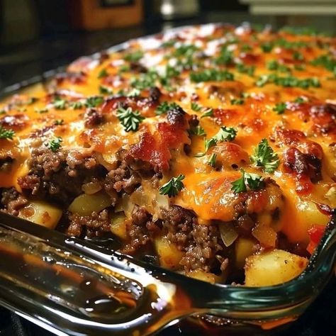 Grandma's recipes | Cowboy Meatloaf and Potato Casserole | Facebook Cowboy Meatloaf, Cowboy Steak, Potatoe Casserole Recipes, Beef And Potatoes, Creamy Potato, Grandmas Recipes, Minced Meat, Paula Deen, Potato Casserole