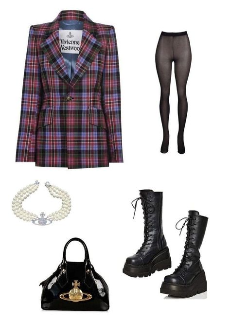 Westwood Outfit, Vivienne Westwood Outfit, Vivienne Westwood Plaid, Vivienne Westwood Clothes, Vivienne Westwood Punk, Vivienne Westwood Fashion, Vivienne Westwood Bags, Plaid Outfits, Estilo Punk