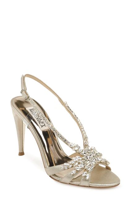 Jacqueline II Crystal Embellished Sling Back Sling Back Sandals, Bridal Pumps, Designer Wedding Shoes, Sandals Wedding, Strappy High Heels Sandals, Jewel Badgley Mischka, Badgley Mischka Shoes, Strappy High Heels, Embellished Sandals