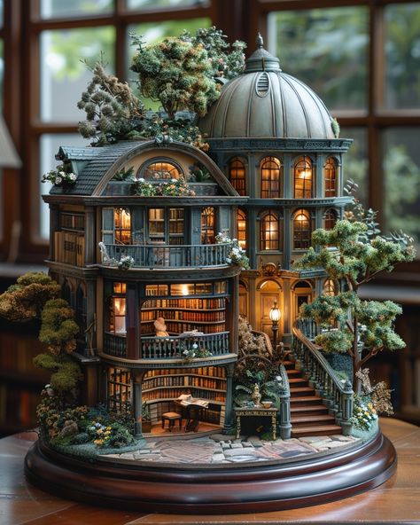 How To Make Dollhouse, Castle Dollhouse Ideas, Dollhouse Terrarium, Tiny Glade, Cool Mansions, Castle Dollhouse, Cute Dollhouse, Unique Cottages, Vitrine Miniature