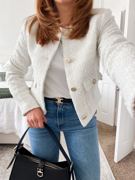 Collarless Tweed Jacket curated on LTK Casual Date Night Outfit Summer, Dinner Outfits Summer, Summer Dinner Outfit, Comfy Summer Outfits, Casual Date Night Outfit, Date Night Outfit Summer, Date Outfit Summer, Simple Summer Outfits, Shorts Outfits Women