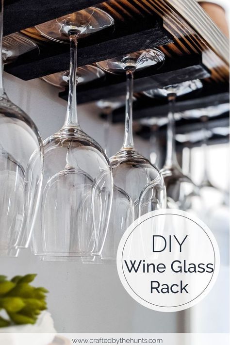 Learn how to make a hanging wine glass rack. Add more storage and style by making a wine glass holder under cabinets or shelves. Great for bar areas or to class up a kitchen. #diyproject #wineglass #kitchenorganization Diy Wine Glass Rack, Hanging Wine Glasses, Diy Wine Rack Projects, Wine Rack Projects, Wine Glass Hanger, Hanging Wine Glass Rack, Wine Rack Design, Year Review, Painted Tile