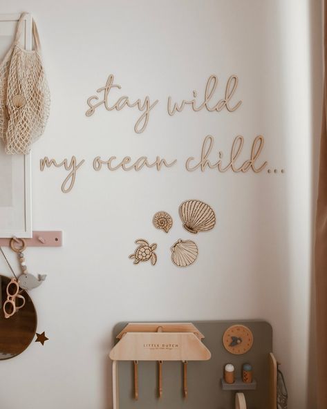 Stay Wild My Ocean Child, Wall Decoration, Inschrift, Kinderzimmer Schriftzüge, Wandschriftzüge, Wandddeko, Babyzimmer, Nursery, Baby Room - Etsy Australia Ocean Decorations, Stay Wild Ocean Child, Ocean Nursery, Letter Decor, Beautiful Lettering, Nursery Baby Room, Ocean Decor, Stay Wild, Ocean Themes