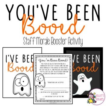 This You've Been Booed Staff activity is perfect to start off the holiday season and have fun!Included in this packet:Editable LetterEditable Letter with tear off stripLetter with tear off stripDirections to include to each teacher (multiple templates)Poem (multiple templates)Gift tags (small-4 per sheet and large- 2 per sheet)Door hanger to let the others know "I've Been Booed!"Door sign to postCheck out the preview to see the styles included!Check me out on Pinterest and Facebook!Also, follow October Teacher Morale Ideas, You’ve Been Booed Ideas School, Staff Activities, Morale Ideas, Work Team Building, Staff Engagement, Teacher Morale, Been Booed, Boo Gift