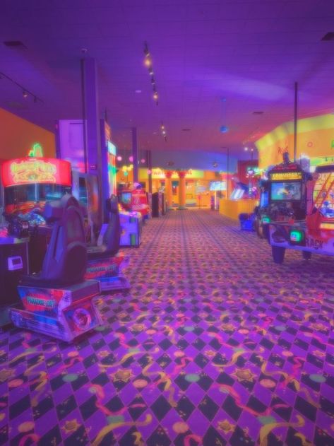 This photo was taken by me at John's Incredible Pizza. It was also edited by me. Please do not use without crediting. Retro Liminal Space, Drawing Moodboard, Neon Core, Glamrock Ballora, Incredible Pizza, Weird Core, Dream Core, Weirdcore Aesthetic, Fnaf Sb