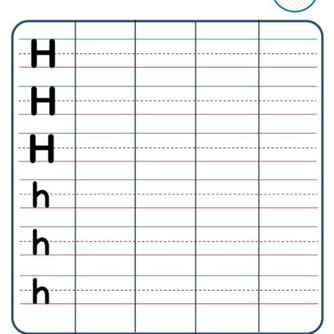 Kindergarten Letter H Writing Worksheet Writing Strokes, Preschool Activities Printable, Kindergarten Letters, Activities Printable, Letter Formation, Letter H, Tracing Letters, Writing Worksheets, Lower Case