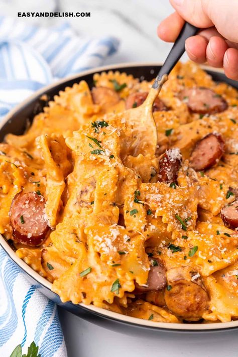 Spicy Italian Sausage Pasta, Andouille Sausage Pasta, Kielbasa Sausage Recipes, Italian Sausage Recipes Pasta, Sausage And Peppers Pasta, Spicy Italian Sausage, Sausage Recipes For Dinner, Sausage Dinner, Sausage Pasta Recipes