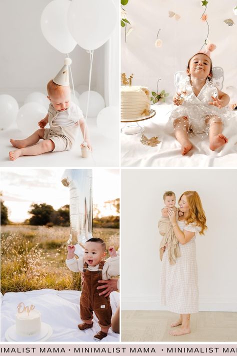 17+ *Gorgeous* First Birthday Photos (You'll Cherish Forever) First Birthday Mom Outfit, First Birthday Photo Shoot Ideas, First Birthday Shoot, First Birthday Photoshoot, Monochromatic Background, 2nd Birthday Photos, Fabric Crown, 1 Year Birthday, 1st Birthday Photoshoot