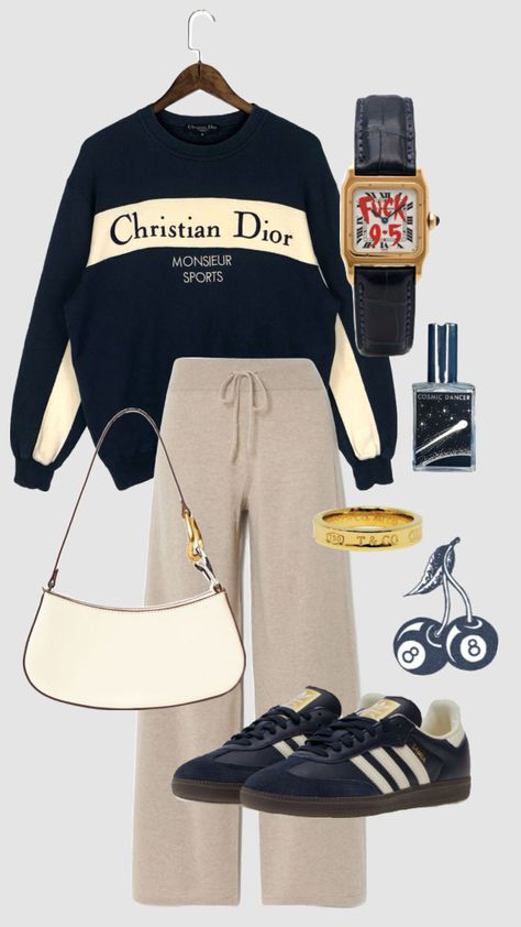 #outfitinspo #loungewear #trendy #dior Casual Preppy Outfits, Effortlessly Chic Outfits, Casual Day Outfits, Causual Outfits, Cute Everyday Outfits, Outfit Inspo Fall, Casual Style Outfits, Lookbook Outfits, Winter Fashion Outfits