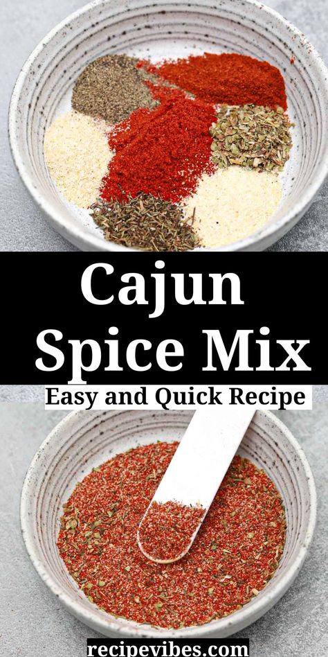 Homemade Cajun Spice Mix. Easy and quick to make, this cajun seasoning is aromatic and flavours food. Cajun Seasoning Recipe, Baked Boneless Chicken Thighs, Pan Fried Chicken Breast, Cajun Spice Mix, Homemade Cajun Seasoning, Cajun Spice, Spice Mix Recipes, Spicy Seasoning, Seasoning Recipe