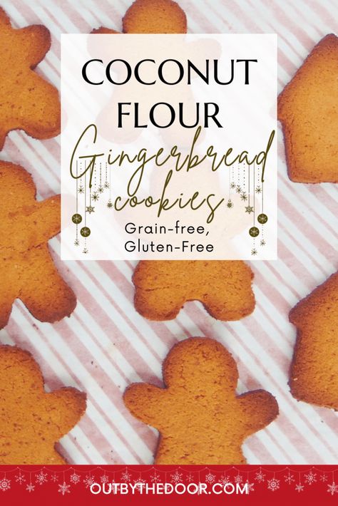 Grain Free Gingerbread Cookies, Coconut Flour Gingerbread Cookies, Lectin Free Cookies, Coconut Flour Baking Recipes, Whole 30 Christmas Cookies, Coconut Flour Baking, Coconut Flour Christmas Cookies, Paleo Gingerbread, Healthy Gingerbread Cookies