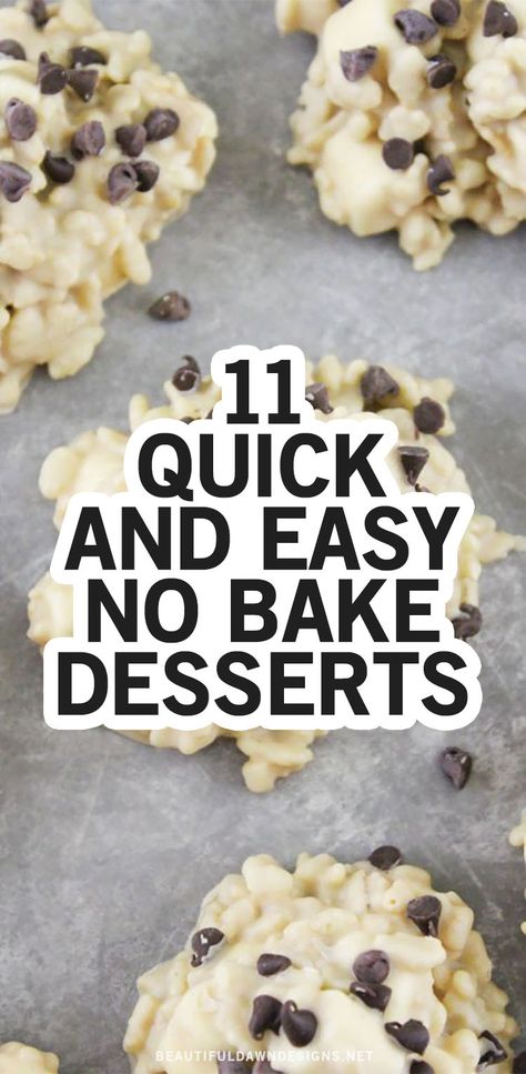 Quick And Easy Desert 3 Ingredients, Easy Desserts No Flour, Nobake Dessert Recipes, Sweet Treats Easy To Make No Bake, 5 Ingredient Desserts Easy, Easy Dessert Recipes Quick 3 Ingredients No Bake, Really Easy Dessert Recipes, Quick And Simple Desserts, Easy Desserts No Butter