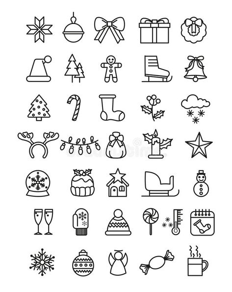 Christmas App Icons, New Year's Drawings, Easy Christmas Drawings, Illustration Simple, Christmas Doodles, Atc Cards, Simple Christmas Tree, Halloween Illustration, Minimalist Christmas