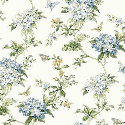 Waverly Wallpaper, Hill Wallpaper, Tropical Fabric Prints, Blue Floral Wallpaper, Paisley Wallpaper, Digital Borders Design, York Wallcoverings, Botanical Wallpaper, Kitchen Wallpaper