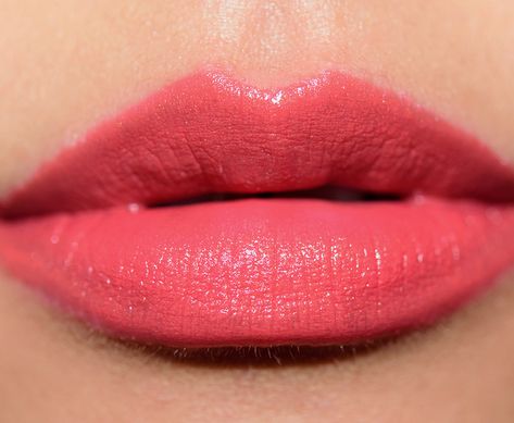 Mac Coral Lipstick, Mac Vegas Volt, Best Pink Lipstick, Mac Lipstick Swatches, Mac Cosmetics Lipstick, Permanent Lipstick, Coral Lipstick, Lipstick Swatches, Makeup Swatches