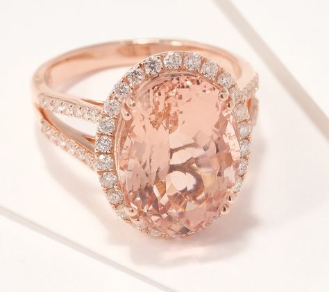 Could it be love at first sight? One look at this blush-colored morganite and diamond ring and you'll be hooked. From Effy Jewelry. Morganite Diamond, Be Love, Morganite Engagement Ring, Morganite Ring, Effy Jewelry, Band Engagement Ring, 10 Anniversary, 10th Anniversary, Love At First