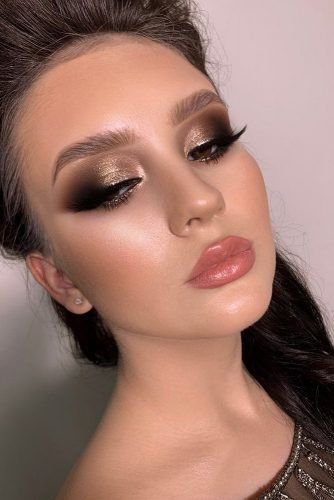 Wedding Make Up Ideas For Stylish Brides ★ wedding makeup evening black gold smokey eyes elena_sanko_make_up Smokey Eyes Tutorial, Smokey Eye Makeup Steps, Bronze Smokey Eye, Make Up Gold, Wedding Makeup Bride, Smokey Eye Makeup Look, Gold Eyeliner, Gold Smokey Eye, Black Eye Makeup