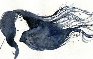 Hair Blowing In The Wind, Watercolour Hair, Wind Drawing, Hair In The Wind, Fashion Illustration Watercolor, Blowing In The Wind, Watercolor Fashion, Tableau Art, Human Form