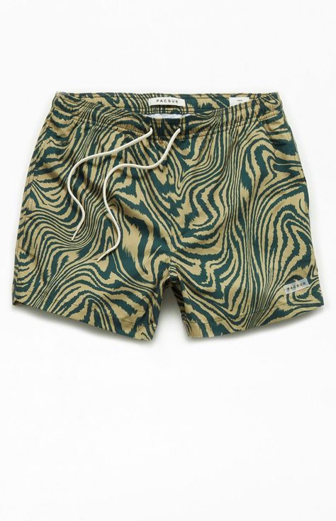 Warp 4.5" Swim Trunks Gold Swimsuit, Grunge Guys, Pacsun Mens, Swim Trends, Just Style, Swimming Outfit, Mens Fashion Casual Outfits, Mesh Shorts, Swimwear Brands