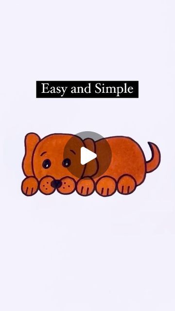 Creative Drawing for kids on Instagram: "Easy Dog Drawing Tutorial #reels #art #draw #drawing #dog #pet #love" Dog Doodles Simple Step By Step, Draw Dog Easy Kids, How To Draw A Cute Dog, Cartoon Dog Drawing Easy, Easy To Draw Dog, Drawing Dogs Easy, How To Draw A Dog Easy, Easy Dog Drawing Simple, Draw Dog Easy