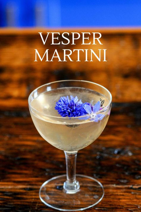 A Vesper Martini Recipe is a classic cocktail originated by Ian Fleming in the James Bond books. A strong cocktail with gin, vodka and Lillet Blanc, this one is not for the weak hearted. Vesper Cocktail Recipe, Cocktails With Lillet Blanc, Lillet Cocktail Drinks, Teacher Drinks, Gin Martini Recipes, Vesper Cocktail, Lillet Blanc Cocktails, Vodka Martini Recipes, Vesper Martini Recipe