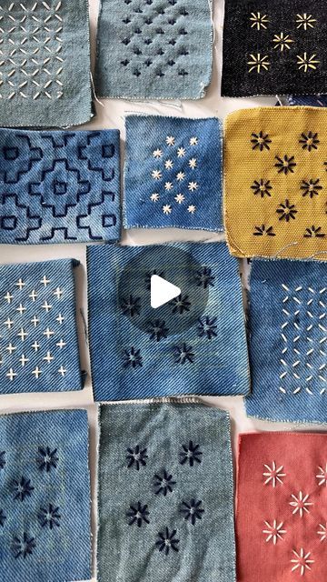 Sashiko Bags Patterns, Shasiko Pattern Ideas, Japanese Sashiko Embroidery, Shashiko Embroidery Patterns Free, Japanese Stitching Sashiko, Shasiko Pattern, Japanese Embroidery Sashiko Pattern, Boro Stitching Tutorials, Kantha Stitch Design