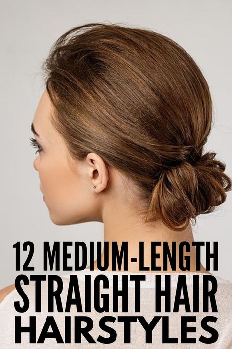 How To Style Shoulder Length Straight Hair, Easy Hairstyles For Fine Medium Hair, Quick Easy Hairstyles For Medium Hair For Work Shoulder Length, Simple Shoulder Length Hairstyles, Shoulder Length Hair Ponytail, Medium Hair Ponytail, Hairstyles For Medium Length Hair Tutorial, Hairstyles For Shoulder Length, Shoulder Length Straight Hair