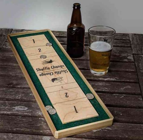 Shuffle Board, Diy Yard Games, Shuffleboard Table, Pub Games, Outside Bars, Wood Games, Bar Games, Wooden Games, Bar Cart Decor