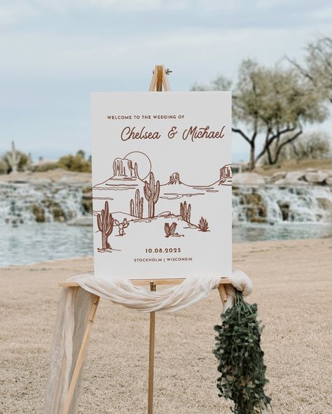 Modern Western Wedding Welcome Sign Template Boho Southwestern Wedding Sign Desert Wedding Signage | Moab Western Wedding Signage, Modern Western Wedding, Mystery Wedding, Desert Wedding Decor, Cocktail Engagement Party, Southwestern Wedding, Boho Desert, Southwest Wedding, Welcome Sign Template