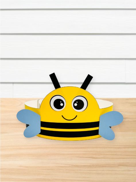 Bee Hat Craft, Bee Headband Craft, Bee Crafts For Toddlers, Bumble Bee Headband, Bee Mask, Bee Keeper Hat, Bee Hats, Bees For Kids, Bee Headband