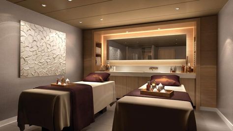 Massage Room Colors, Ncl Bliss, Norwegian Bliss, Spa London, Massage Therapy Rooms, Spa Room Decor, Spa Rooms, Spa Interior, Luxury London