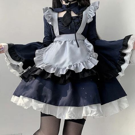 Maid Dress Aesthetic, Maid Outfit Aesthetic, Cute Maid Dress, Human Bean, Mode Kawaii, Egirl Clothes, Dress Up Darling, Maid Cosplay, Harajuku Outfits