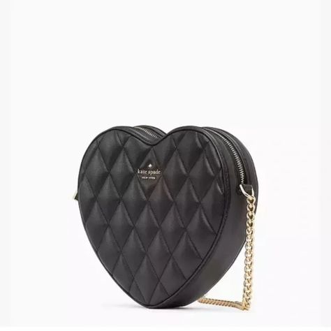 Kate Spade New York Love Shack Quilted Heart Crossbody. Super Soft Black Quilted Leather With A Gold Chain. Perfect For You Valentine! 8" W X 7" H X 1.75" D Features Strap Drop: 22" Metal Pinmount Logo Quilted Leather Imported . Great Mother's Day Gift! So, I Have To Say It Because... Well, Because I Want You To Buy More And Save More! So... Check Out My Closet To Save On Shipping As I Do Love To Shop And Am Always Adding New Unique And Trending Items. Plus I Do Love To Bundle! The More You Spen New York Love, Kate Spade Heart, Kate Spade Crossbody Purse, Convertible Crossbody Bag, Heart Bag, Kate Spade Purse, Black Crossbody, Kate Spade Handbags, Quilted Leather