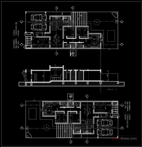 Autocad Floor Plans, Architecture Drawing Plan Autocad, Plan And Section Architecture, Autocad Plan Drawing, Autocad Plans House, Cad Drawing Architecture, Autocad Drawing Floor Plans, Autocad Drawing Architecture, 2d Plan Autocad