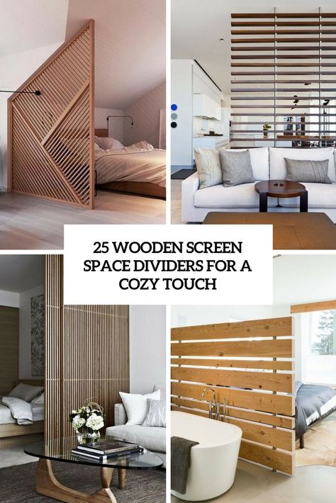 wooden screen space dividers for a cozy touch cover Wood Divider Wall, Perth House, Wooden Panel Design, Room Deviders, Bedroom Divider, Temporary Room Dividers, Wooden Partitions, Wood Room Divider, Modern Room Divider