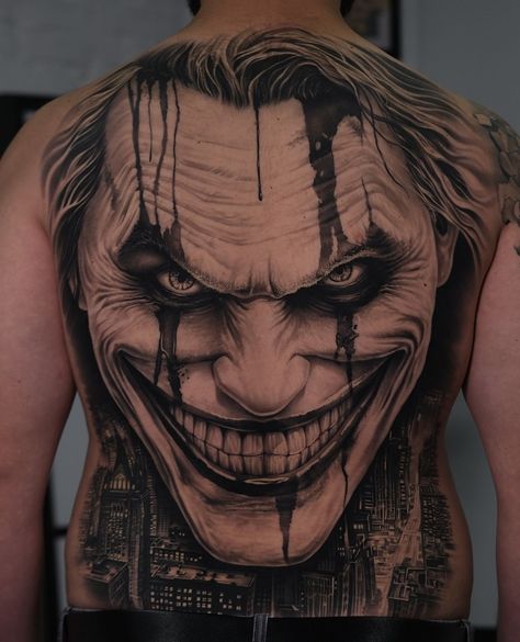 Fullback Tattoo, Joker Tattoo, Back Tattoos For Guys, Old Tattoos, Modern Tattoos, Angel Tattoo, Angel Tattoo Men, Back Tattoo, Tattoos For Guys