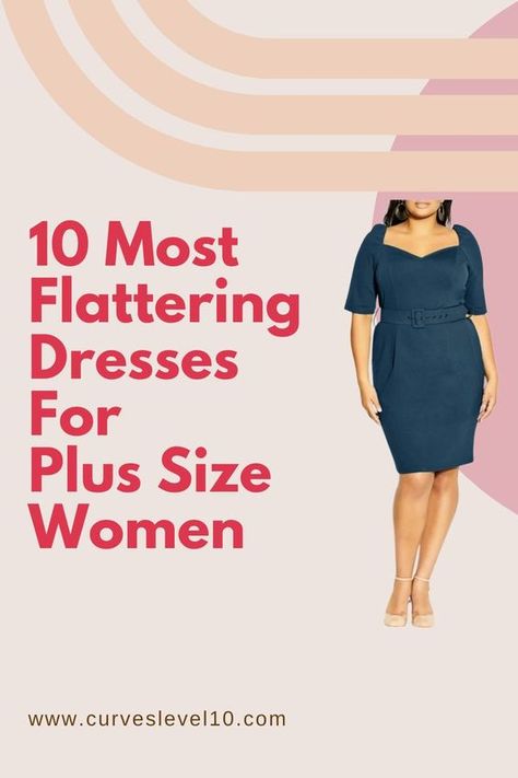 Flattering Dresses For Plus Size, Plus Size Body Shapes, Flattering Plus Size Dresses, Dresses For Plus Size Women, Dress For Chubby, Dresses For Plus Size, Apple Shape Outfits, Dress Body Type, Dresses For Apple Shape