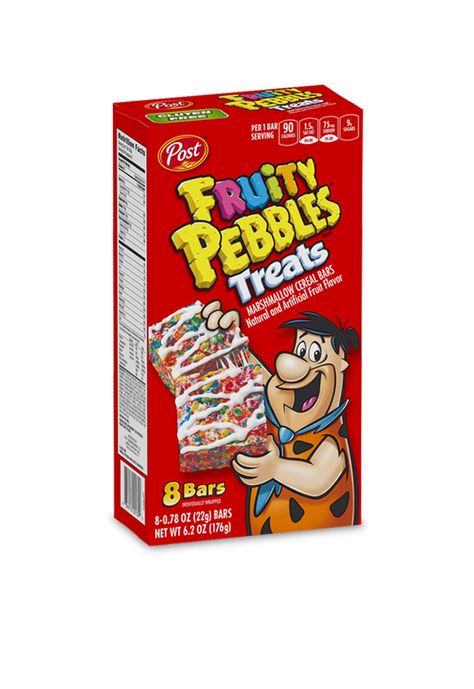 Fruity PEBBLES™ Treats - Pebbles Cereal Cereal Treat Bars, Gluten Free Snack Bars, Fruity Pebbles Treats, Marshmallow Cereal, Bars Gluten Free, Breakfast Cereal Bars, Gluten Free Snack, Fruity Pebbles Cereal, Pebbles Cereal