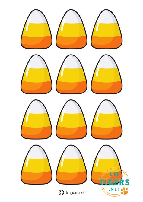 Free Printable Candy Corn Templates - Lil Tigers Candy Corn Printable Template, Candy Corn Printable, Candy Printables Free, Corn Template, Candy Corn Crafts, Fall Festival Games, Free Fall Printables, Halloween Craft Projects, Elderly Activities