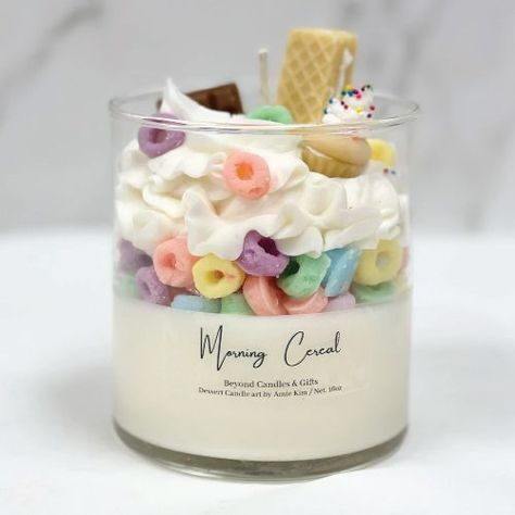 Cute holiday gifts for her - Morning Cereal Dessert Candle Lilin Aroma, Candy Candle, Dessert Candle, Cereal Dessert, Candle Obsession, Homemade Scented Candles, Soya Mumu, Sweet Candles, Candle Crafts Diy