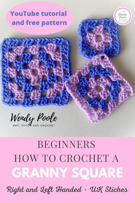 How To Crochet A Granny Square Left Handed, Crocheting For Left Handed Beginners, Crochet Left Handed Beginner, Left Handed Granny Square Tutorial, Left Handed Crochet Patterns Free, Left Handed Crochet For Beginners, Valentines Crochet Ideas, Joining Yarn Crochet, Learning Crochet