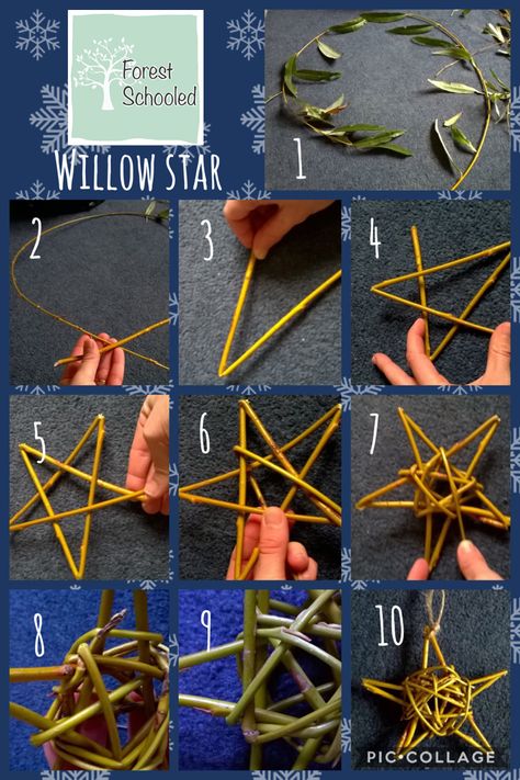 Willow Star Diy, Willow Crafts Ideas, Willow Stars Christmas Decorations, Willow Christmas Decorations, Waldorf Christmas Crafts, Willow Decorations, Willow Star, Willow Projects, Willow Crafts