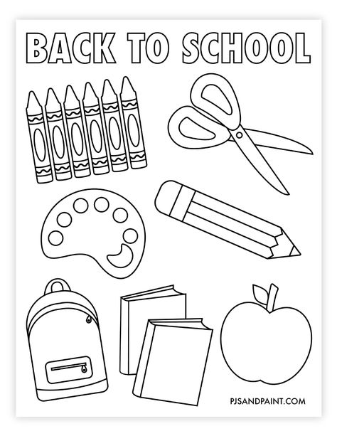 Back To School Art Activity Preschool, School Supply Coloring Page, My School Coloring Pages, Open House Coloring Page, Preschool Back To School Coloring Pages, Prek Coloring Sheets Free Printables, Back To School Themed Activities, School Theme Crafts Preschool, My School Worksheets For Kindergarten