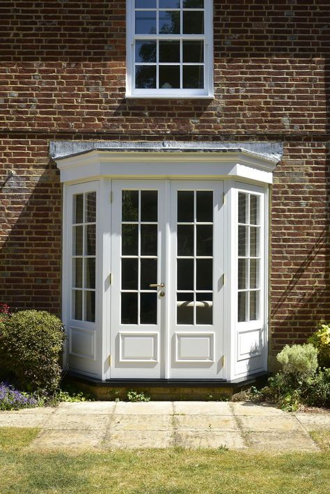 Wood french doors exterior