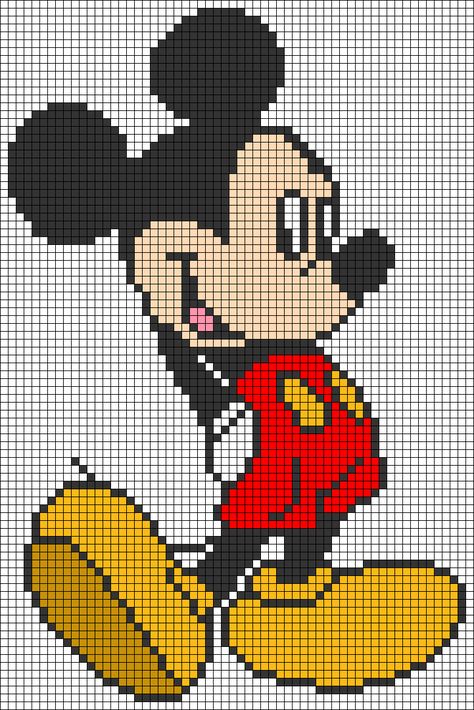 Disney Graphgan Patterns Free, Mickey Mouse Graph, Mickey Cross Stitch Pattern, Mickey Mouse C2c Crochet Pattern, Mickey Mouse Cross Stitch Patterns Free, Free Disney Cross Stitch Patterns, Graph Knitting Patterns, Pixel Crochet Disney, Mickey Crochet Blanket