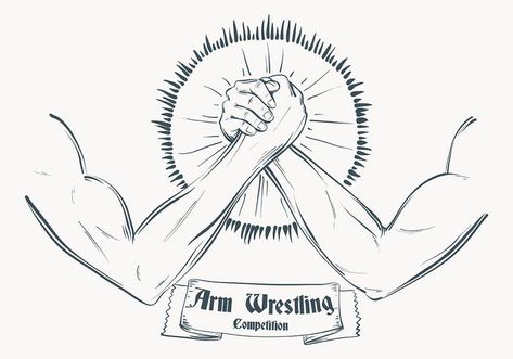 Sketched Arm Wrestling Illustration Template Arm Wrestling Drawing, Wrestling Illustration, Arm Wrestling, Hand Clipart, Illustration Template, Medical Art, Drawing Easy, Guy Drawing, Woman Drawing