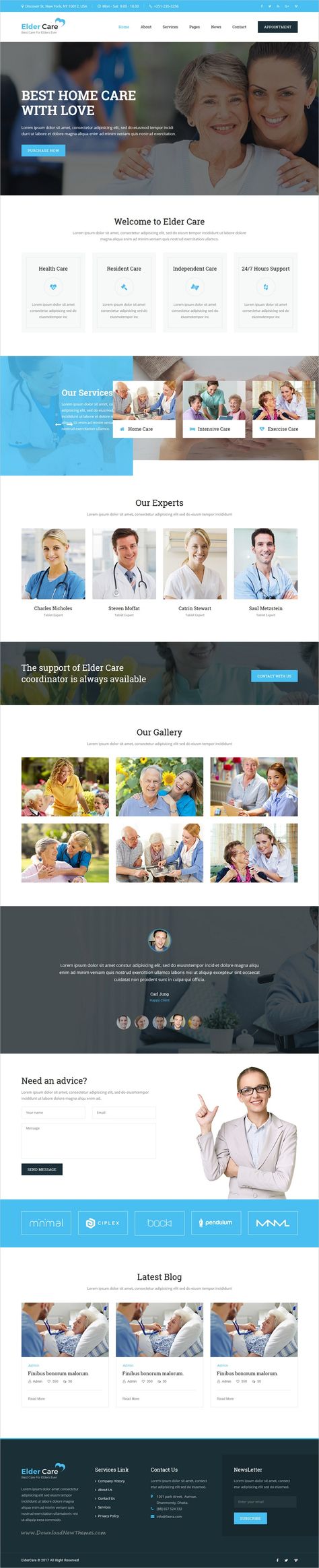 Elder Care is clean and modern design #bootstrap template for #retirement care homes, #senior citizen #accommodation, elderly care services website download now.. Home Care Website Design, Layout Magazine, Care Homes, Elder Care, Services Website, One Page Website, Bootstrap Template, Business Website Design, Senior Care